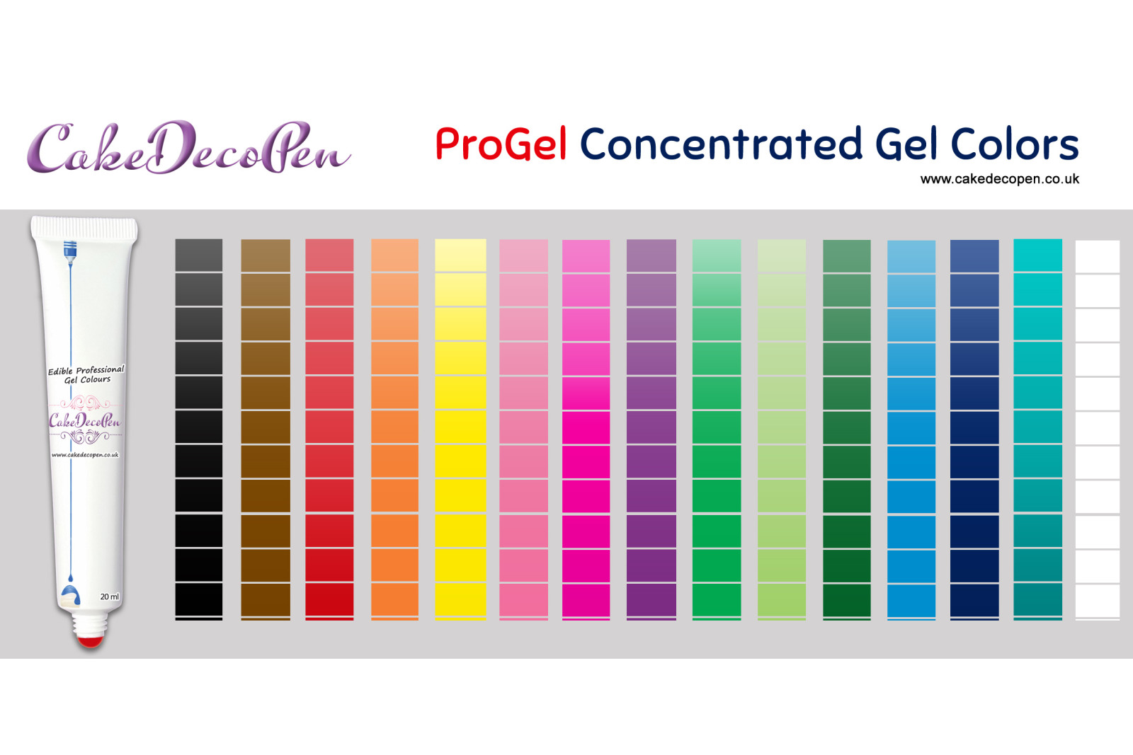 Black | Gel Food Colors | Concentrated ProGel | Cake Decorating | 30 ML | Christmas Edible Decorating Colours